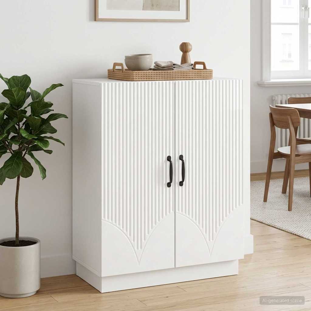 Sideboard High Gloss White 66 x 34.5 x 87 cm Engineered Wood
