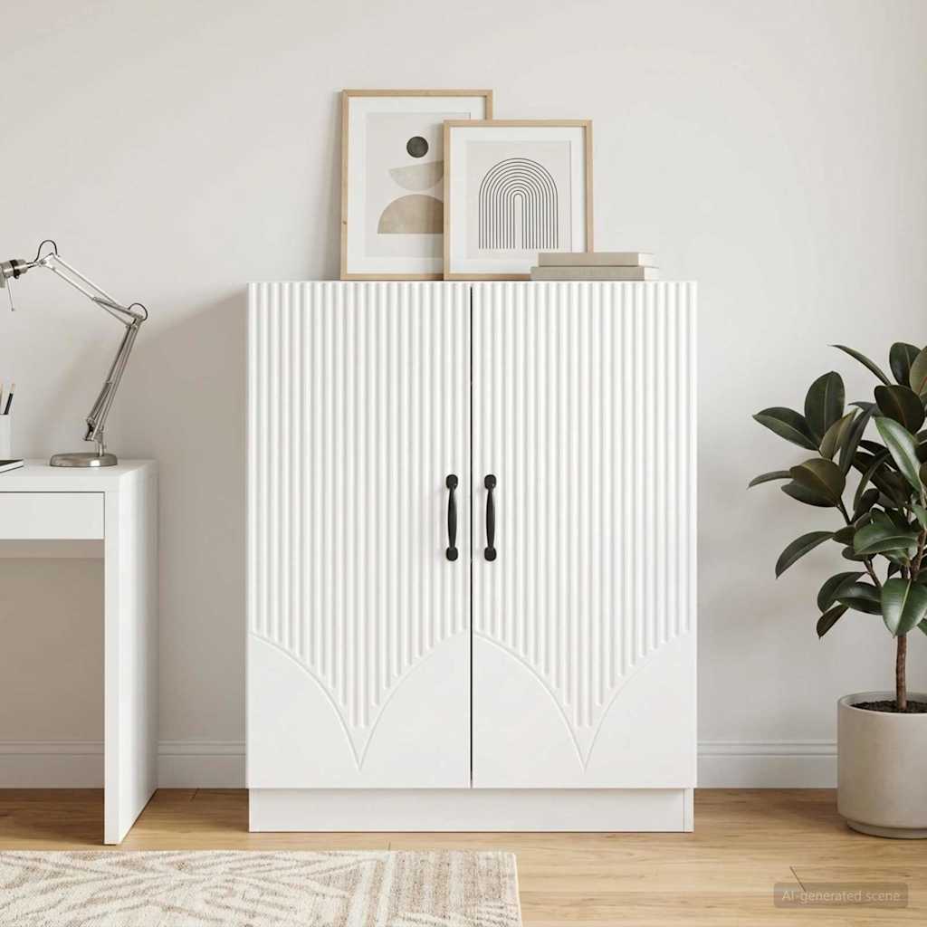 Sideboard High Gloss White 66 x 34.5 x 87 cm Engineered Wood