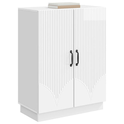 Sideboard High Gloss White 66 x 34.5 x 87 cm Engineered Wood