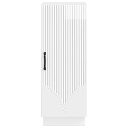 Sideboard High Gloss White 33 x 34.5 x 87 cm Engineered Wood