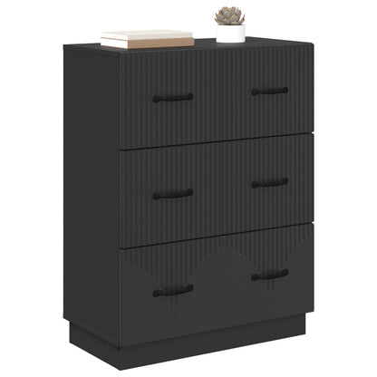 Drawer Cabinet Black 66 x 34.5 x 87 cm Engineered Wood