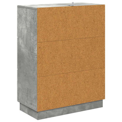 Drawer Cabinet Concrete Grey 66 x 34.5 x 87 cm Engineered Wood