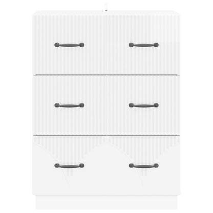 Drawer Cabinet High Gloss White 66 x 34.5 x 87 cm