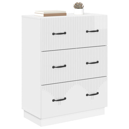 Drawer Cabinet High Gloss White 66 x 34.5 x 87 cm