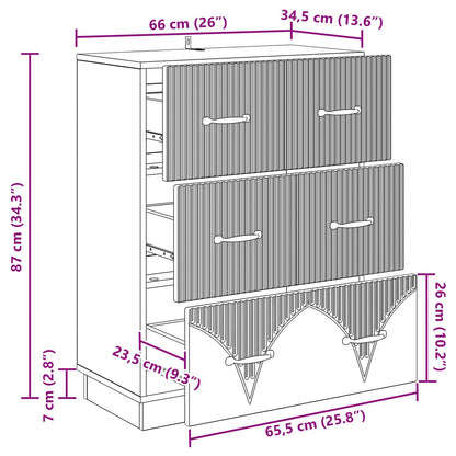Drawer Cabinet Smoked Oak 66 x 34.5 x 87 cm Engineered Wood
