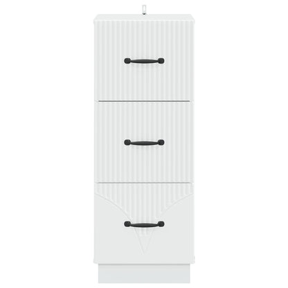 Drawer Cabinet White 33 x 34.5 x 87 cm Engineered Wood