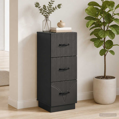 Drawer Cabinet Black 33 x 34.5 x 87 cm Engineered Wood