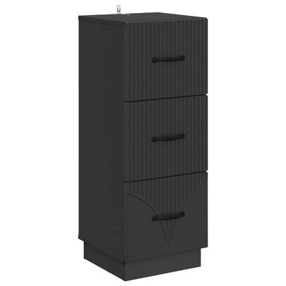 Drawer Cabinet Black 33 x 34.5 x 87 cm Engineered Wood