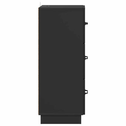 Drawer Cabinet Black 33 x 34.5 x 87 cm Engineered Wood