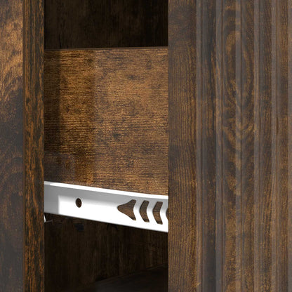 Drawer Cabinet Smoked Oak 33 x 34.5 x 87 cm Engineered Wood