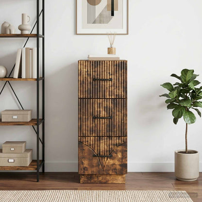 Drawer Cabinet Smoked Oak 33 x 34.5 x 87 cm Engineered Wood
