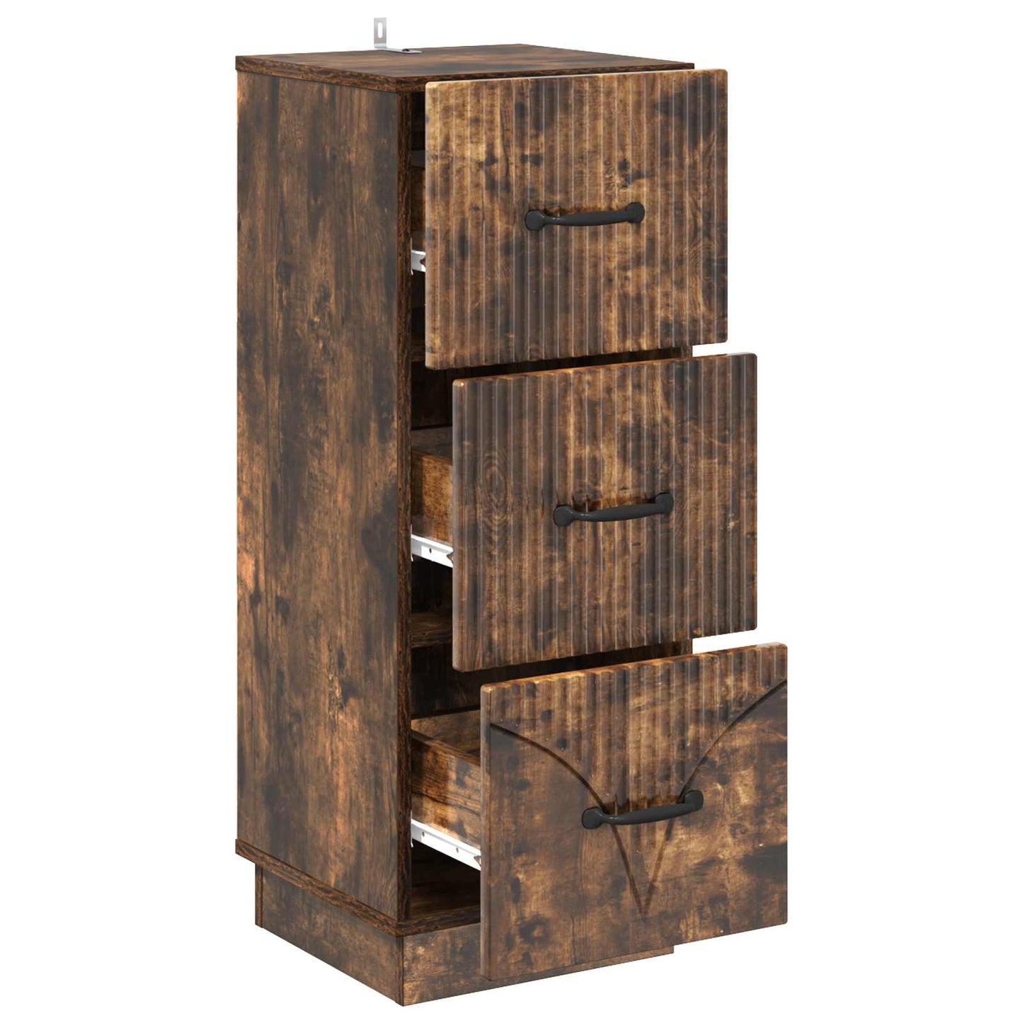 Drawer Cabinet Smoked Oak 33 x 34.5 x 87 cm Engineered Wood