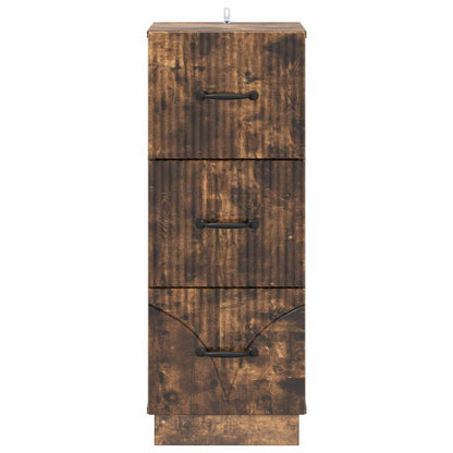 Drawer Cabinet Smoked Oak 33 x 34.5 x 87 cm Engineered Wood