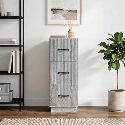 Drawer Cabinet Grey Sonoma 33 x 34.5 x 87 cm Engineered Wood