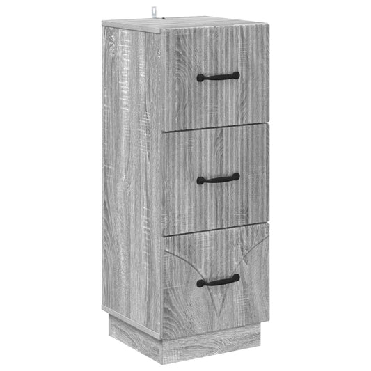 Drawer Cabinet Grey Sonoma 33 x 34.5 x 87 cm Engineered Wood