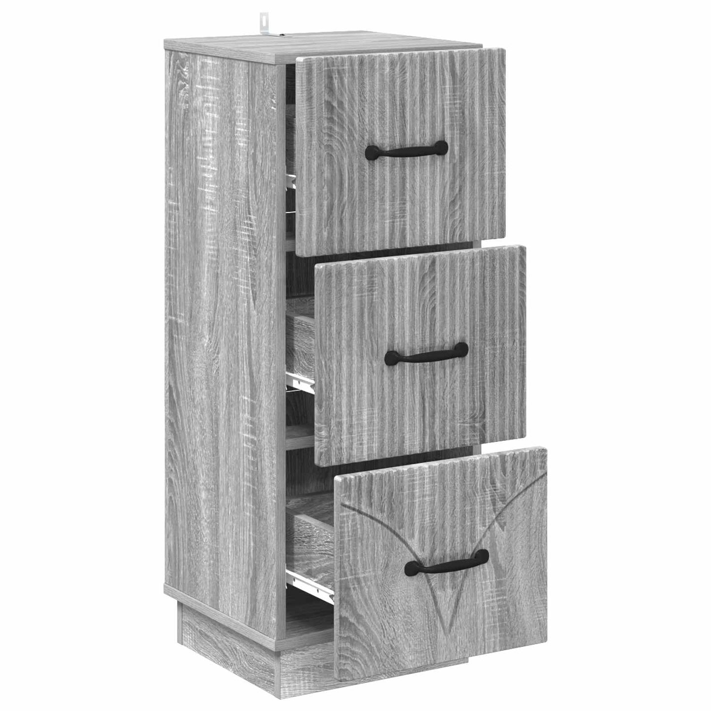 Drawer Cabinet Grey Sonoma 33 x 34.5 x 87 cm Engineered Wood