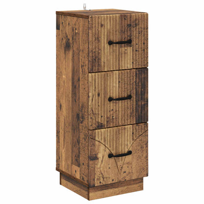 Drawer Cabinet 33 x 34.5 x 87 cm Engineered Wood Old Wood