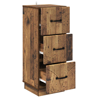 Drawer Cabinet 33 x 34.5 x 87 cm Engineered Wood Old Wood