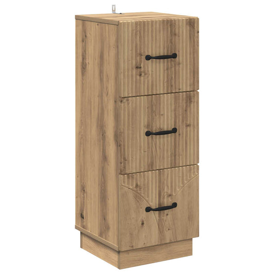 Drawer Cabinet Artisan Oak 33 x 34.5 x 87 cm Engineered Wood