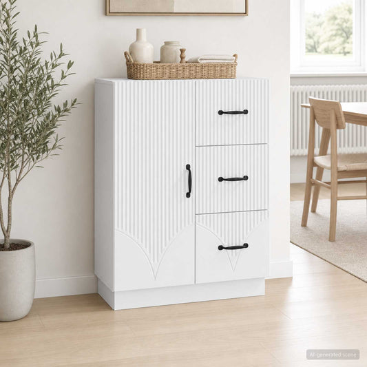 Sideboard White 66 x 34.5 x 87 cm Engineered Wood