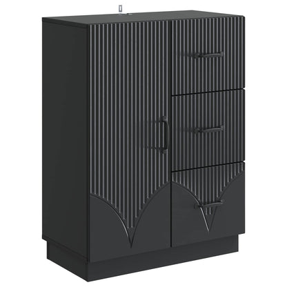 Sideboard with Drawer Black 66 x 34.5 x 87 cm Engineered Wood