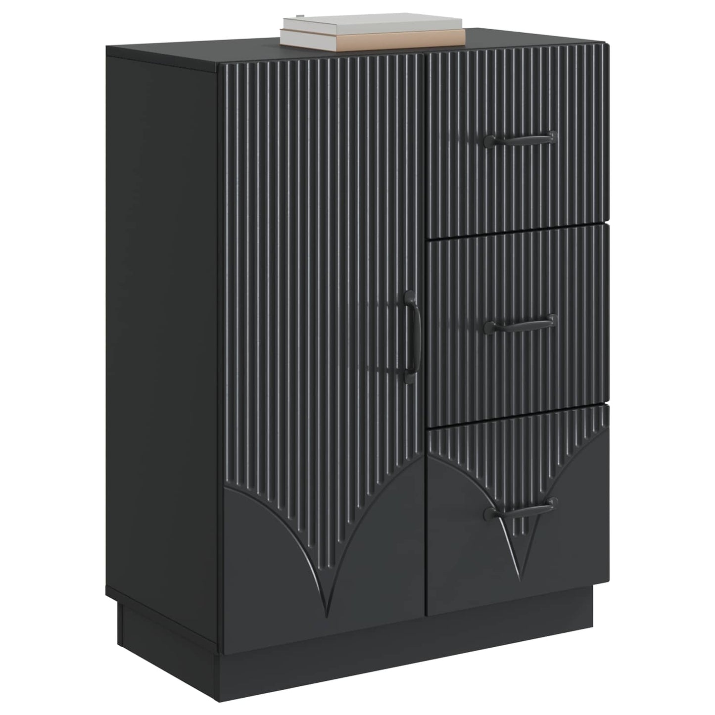Sideboard with Drawer Black 66 x 34.5 x 87 cm Engineered Wood