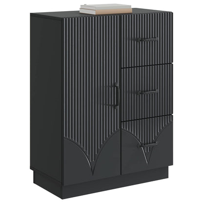 Sideboard with Drawer Black 66 x 34.5 x 87 cm Engineered Wood