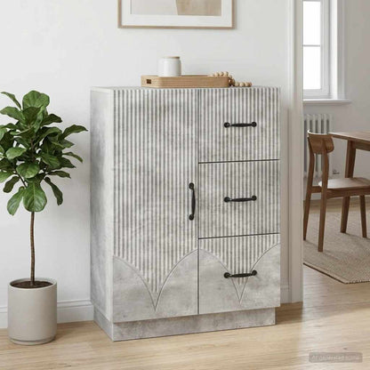 Sideboard Concrete Grey 66 x 34.5 x 87 cm Engineered Wood