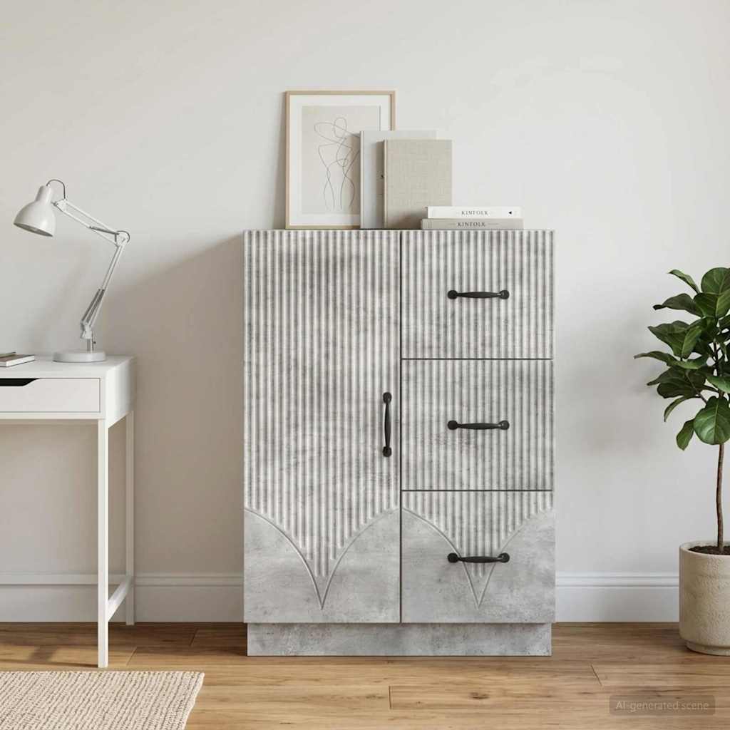 Sideboard Concrete Grey 66 x 34.5 x 87 cm Engineered Wood