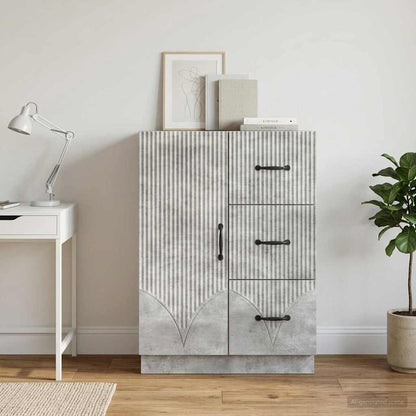 Sideboard Concrete Grey 66 x 34.5 x 87 cm Engineered Wood