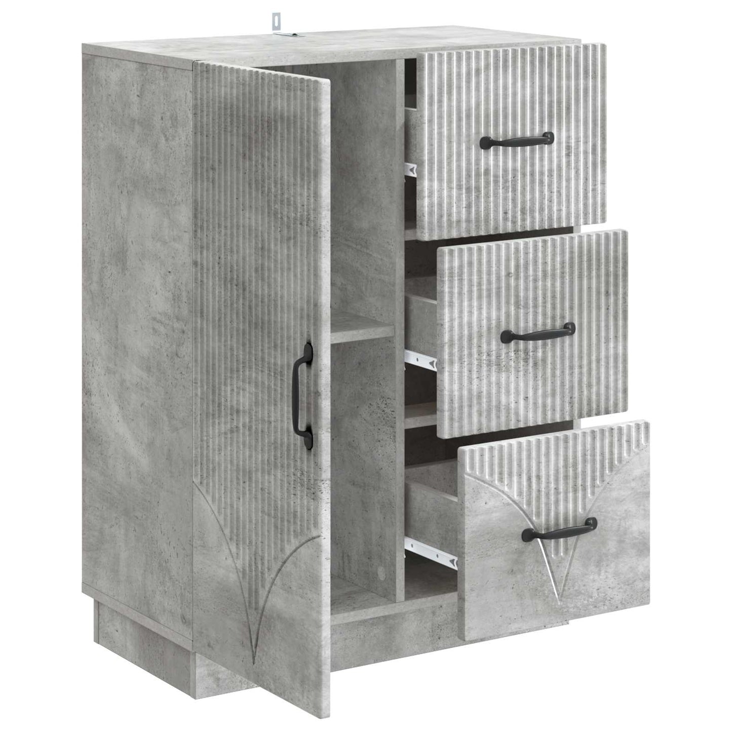 Sideboard Concrete Grey 66 x 34.5 x 87 cm Engineered Wood