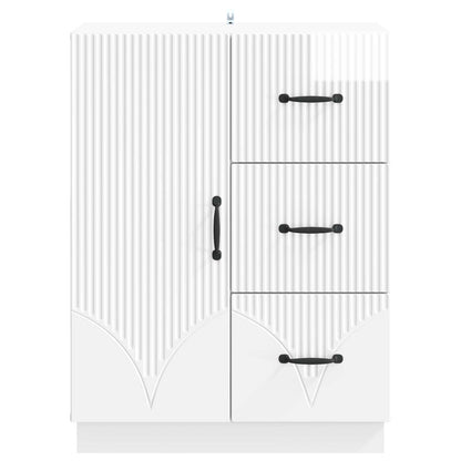 Sideboard High Gloss White 66 x 34.5 x 87 cm Engineered Wood