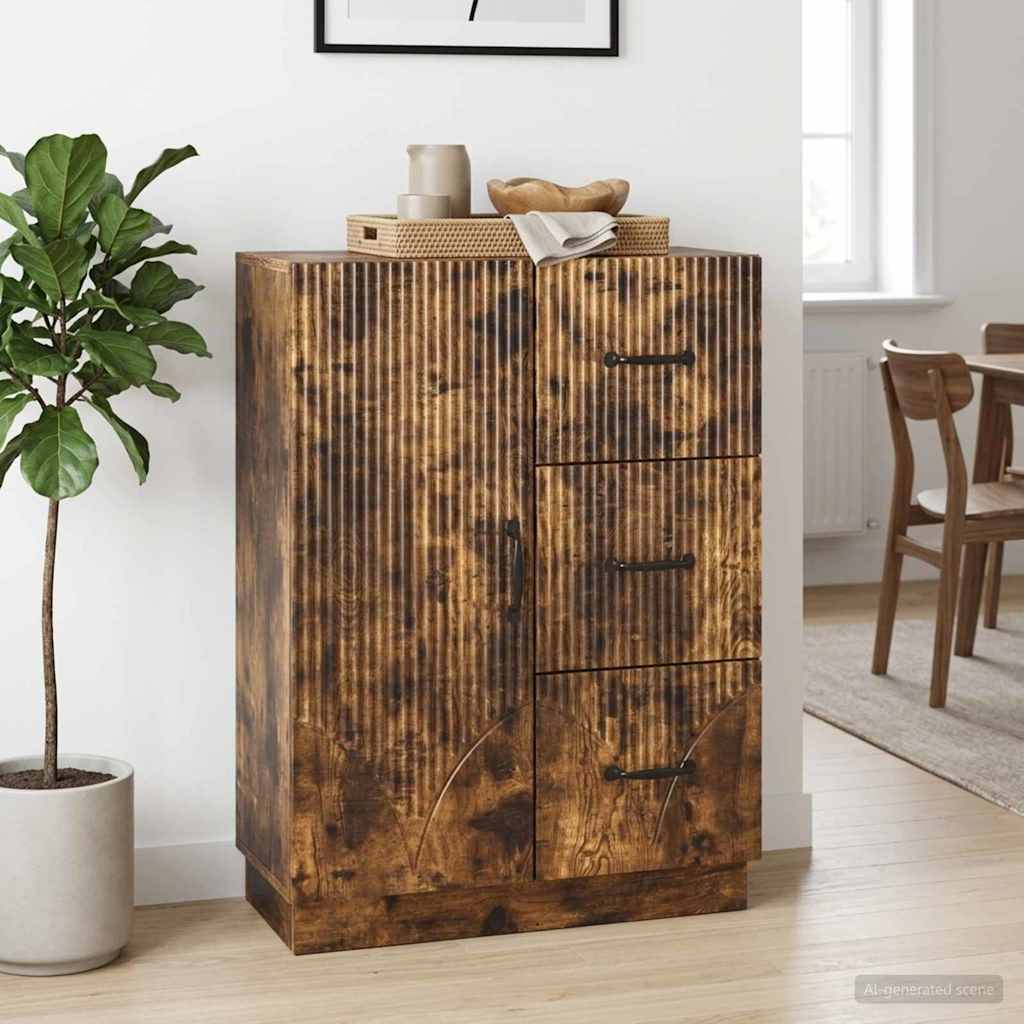 Sideboard Smoked Oak 66 x 34.5 x 87 cm Engineered Wood