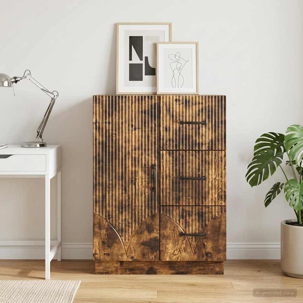 Sideboard Smoked Oak 66 x 34.5 x 87 cm Engineered Wood