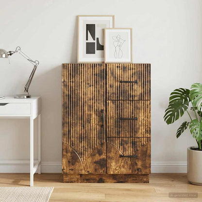 Sideboard Smoked Oak 66 x 34.5 x 87 cm Engineered Wood