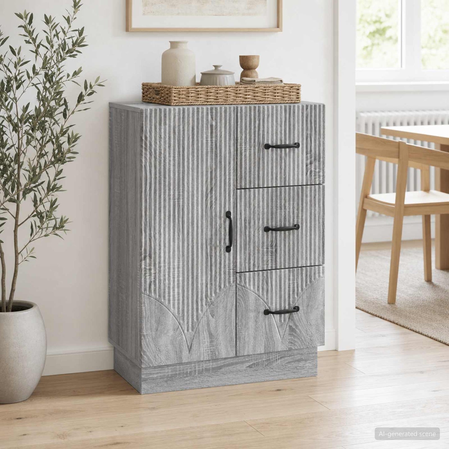 Sideboard Grey Sonoma 66 x 34.5 x 87 cm Engineered Wood
