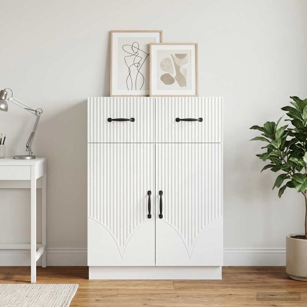 Sideboard with Drawer White 66 x 34.5 x 87 cm Engineered Wood