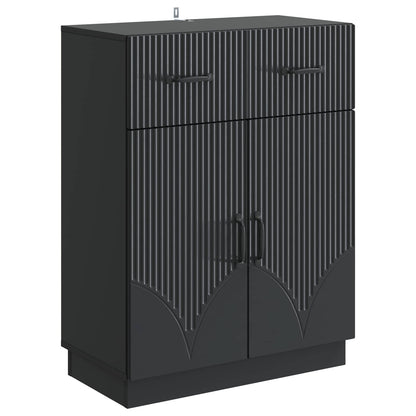 Sideboard with Drawer Black 66 x 34.5 x 87 cm Engineered Wood