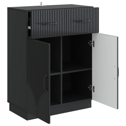 Sideboard with Drawer Black 66 x 34.5 x 87 cm Engineered Wood