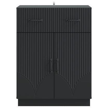 Sideboard with Drawer Black 66 x 34.5 x 87 cm Engineered Wood