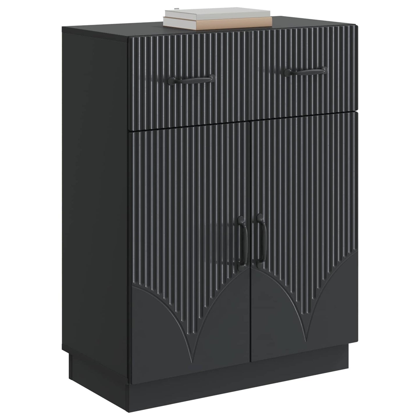 Sideboard with Drawer Black 66 x 34.5 x 87 cm Engineered Wood