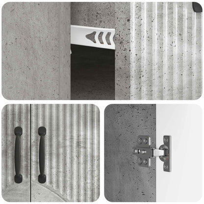 Sideboard Concrete Grey 66 x 34.5 x 87 cm Engineered Wood