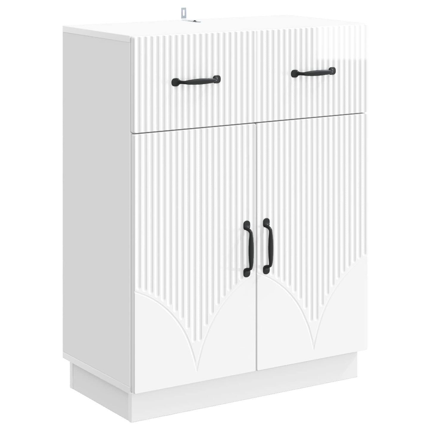 Sideboard High Gloss White 66 x 34.5 x 87 cm Engineered Wood
