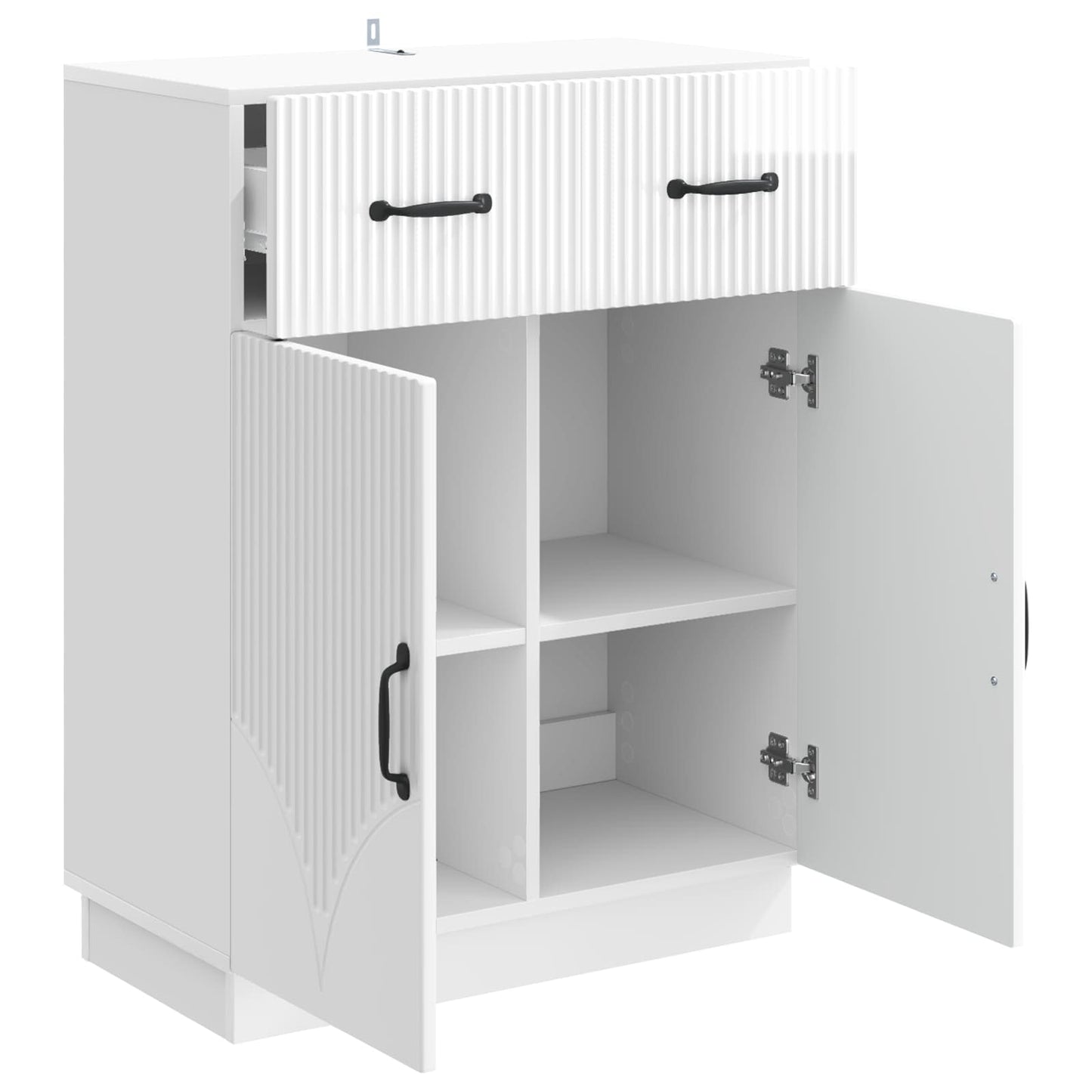 Sideboard High Gloss White 66 x 34.5 x 87 cm Engineered Wood