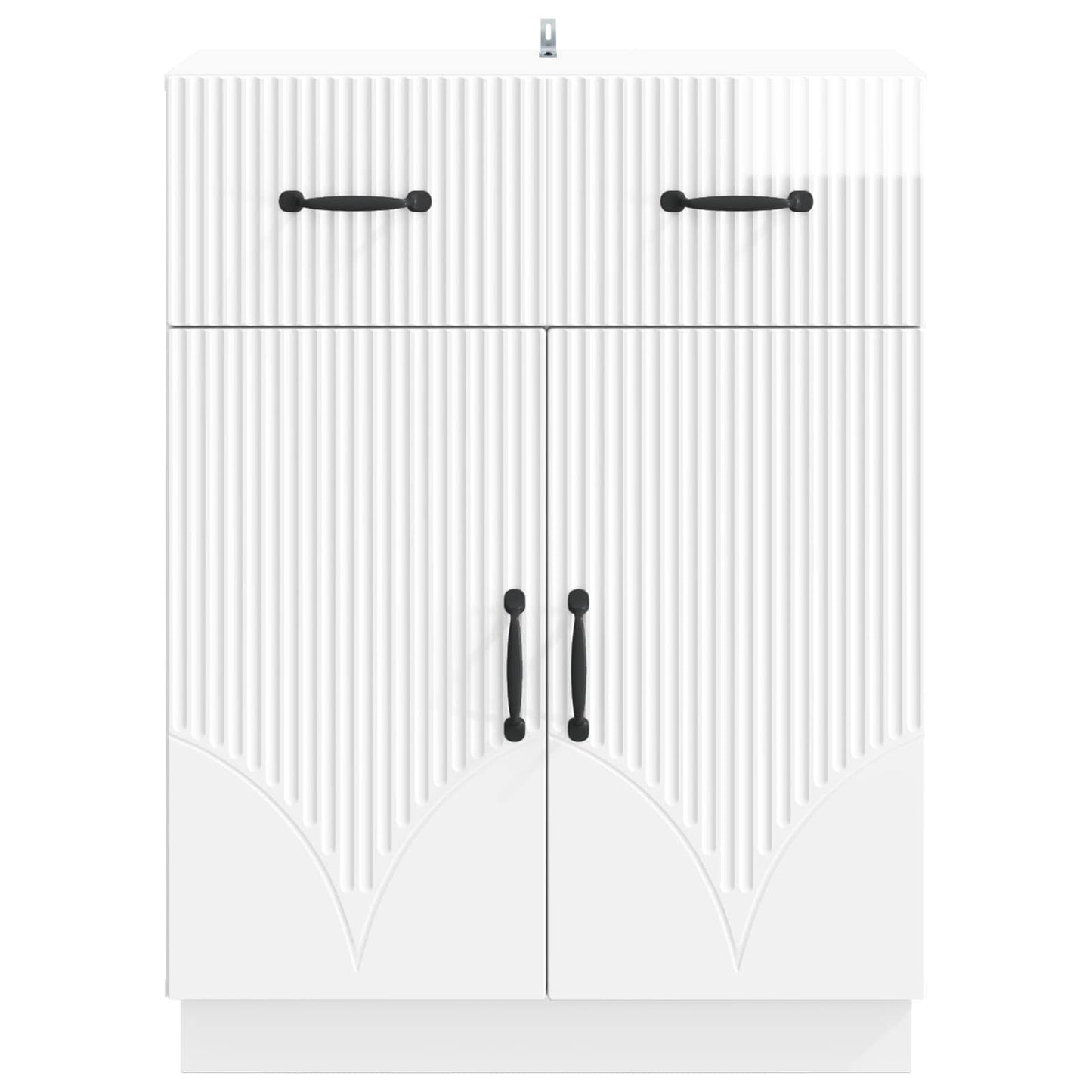 Sideboard High Gloss White 66 x 34.5 x 87 cm Engineered Wood