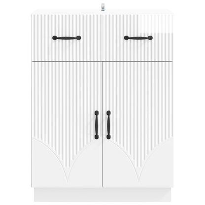 Sideboard High Gloss White 66 x 34.5 x 87 cm Engineered Wood