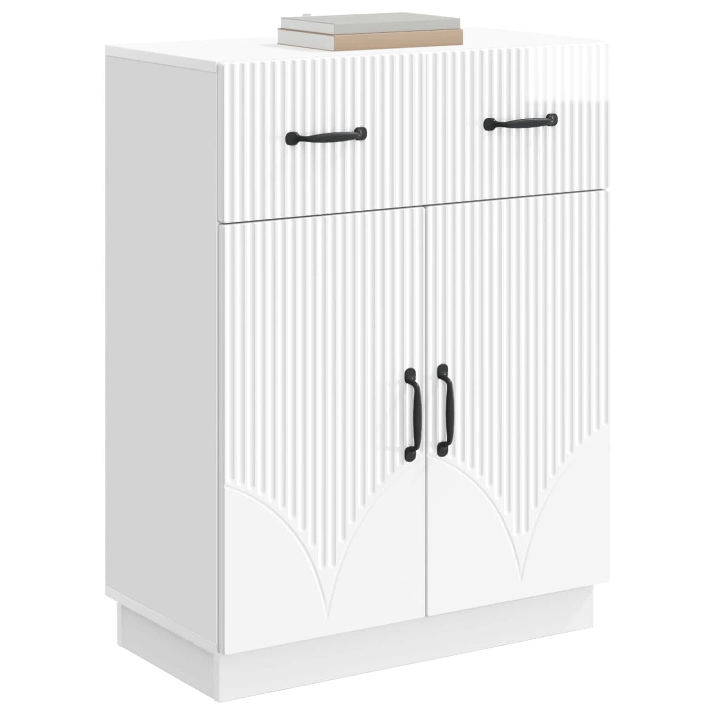Sideboard High Gloss White 66 x 34.5 x 87 cm Engineered Wood