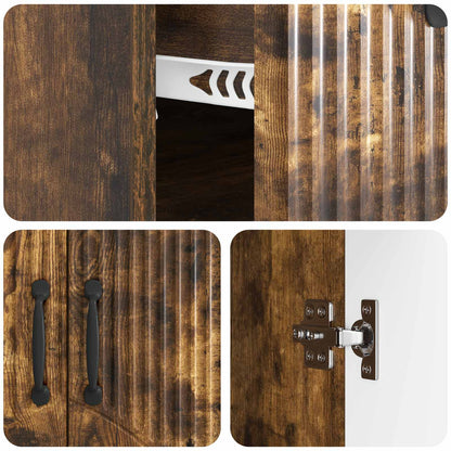 Sideboard Smoked Oak 66 x 34.5 x 87 cm Engineered Wood