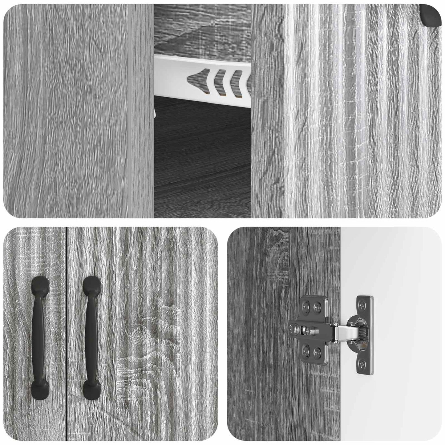 Sideboard Grey Sonoma 66 x 34.5 x 87 cm Engineered Wood