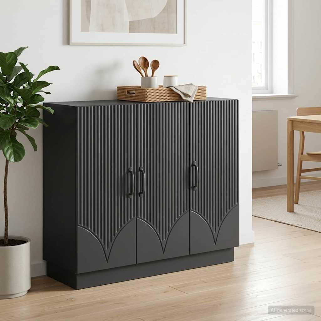 Sideboard Black 89 x 34.5 x 77 cm Engineered Wood
